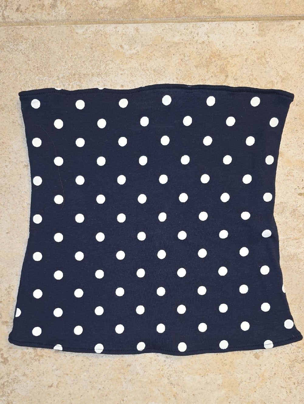 Reversible Navy Polka Dot Tube Top